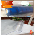 Rollen weiche blaue farbe pvc super klarer film flexibler pvc shirink film für bag duschenvorhang tablecloth zelt